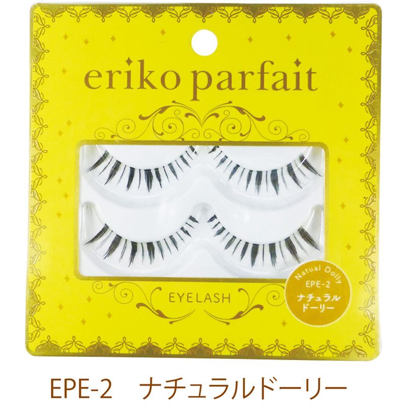 ビューティーネイラー エリコパルフェ アイラッシュ EPE-2 2ペア ナチュラルドーリー 上まつげ用 つけまつげ ナチュラル アイラッシュグルー 付き アイメ...