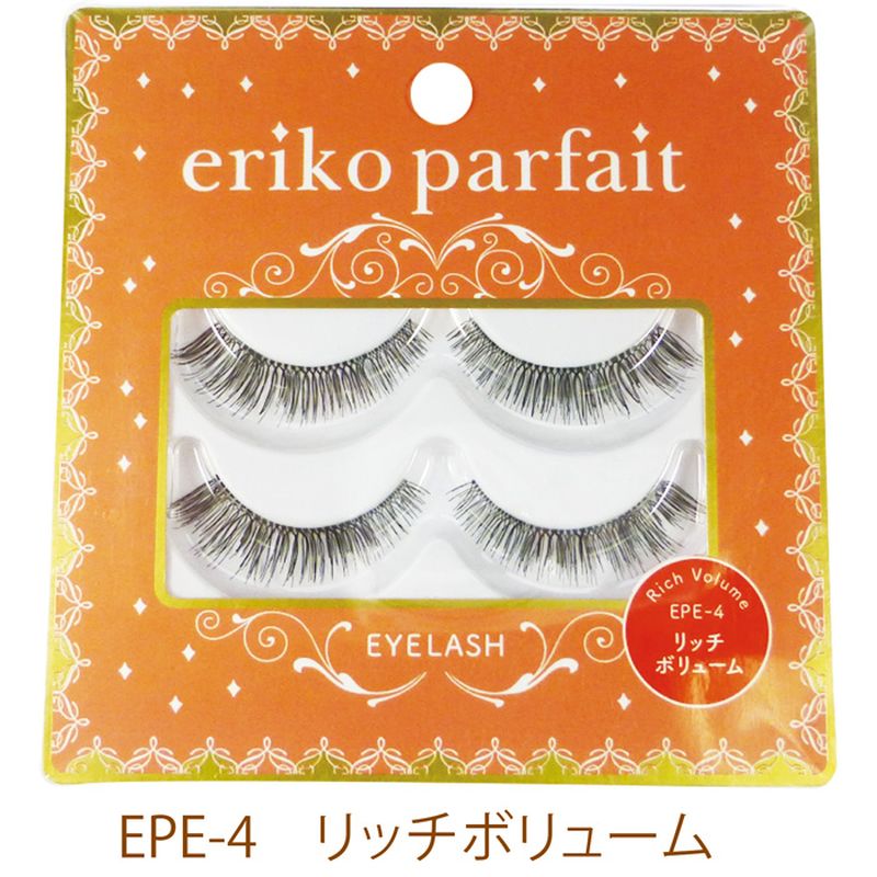 ビューティーネイラー エリコパルフェ アイラッシュ EPE-4 2ペア リッチボリューム 上まつげ用 つけまつげ ナチュラル アイラッシュグルー 付き アイメイ...