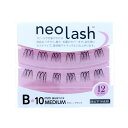 ビューティーネイラー neo lash ネオラッシュ Bタイプ 毛量ミディアム ブラック 12pcs 10mm ミディアム ブラック 部分用つけまつげ用 つけま...