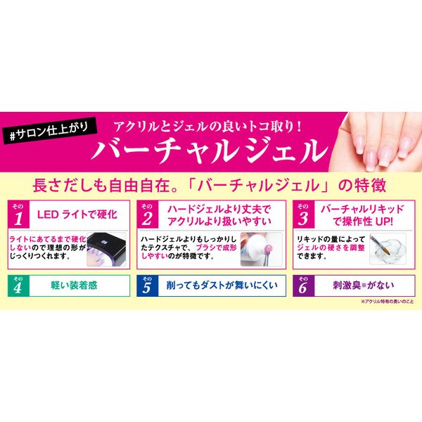 ジェルネイル セルフ バーチャルジェル 02 クリア スカルプ 初心者でも簡単 長くて...