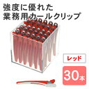 カールクリップ LL レッド 赤 30個セット ヘアクリップ 大きめ ダッカール アルミ合金 金属 髪留め クリップ