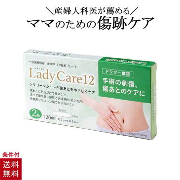 レディケア12 帝王切開 傷 テープ シリコン シート 医療用テープ ギネマム LadyCare12 2枚入り 傷あとケア シリコーン ゲルシート シリコン 術後 傷あと 産後 傷 保護