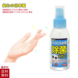 除菌スプレー 手指用 アルコール エタノール 塩化ベンザルコニウム 配合 ハンドスプレー 携帯用 120ml 日本製