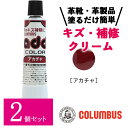 【2個セット】 コロンブス アドカラー チューブ 20g レディッシュ ブラウン アカチャ色 レッド系 レザー補修 補修剤 革靴 傷リペア 革 塗料