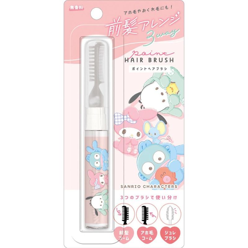 ■メーカー・ブランド名：クラックス■個装サイズ：16×8×2.2cm■原産国：中国■商品区分：雑貨■商品説明：3WAYで使い方色々！サンリオキャラクターがデザインされた可愛いヘアブラシです。これ1本で、ブラッシング、前髪のセット、細かい部分...