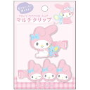 マイメロディ マルチクリップ 2個セット ヘアクリップ 前髪クリップ サンリオ キャラクター かわいい 髪留め クリップ デスク 文具 オフィス
