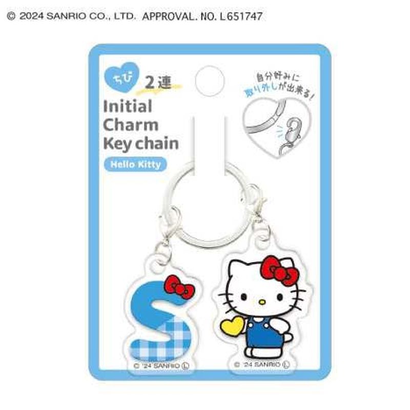 クラックス ハローキティ チビ2レン イニシャルチャームキーホルダー S キーホルダー チャーム アクセサリー サンリオ HELLO KITTY かわいい おしゃれ キャラクター グッズ