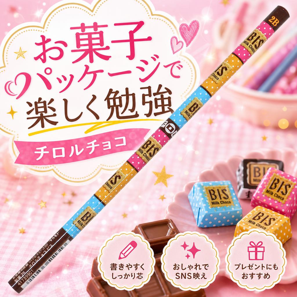 【メーカー・ブランド名】funbox【JAN】4991863511313【商品説明】みんな大好きお菓子パッケージのステーショナリーシリーズこちらは小学生の必需品[鉛筆]同シリーズのカワイイ文房具いろいろあるのでお気に入りで揃えちゃおうサイズ：直径約7.5x178mm芯：2B[Made in Japan]新学期に可愛い雑貨や文具で揃えちゃおうえんぴつ/ステーショナリー/筆記用具/筆記具/イラスト文具 文房具 おしゃれ 仕事 学校 社会人 鉛筆【広告文責】株式会社コネクトゲート TEL:06-6599-8021