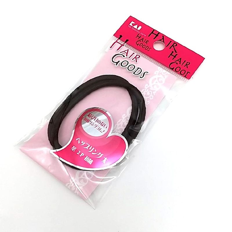 貝印 HAIR GOODS ヘップリング 太 茶 2P 抗菌 リングゴム ヘアゴム 髪留め まとめ髪 ヘアアレンジ 抗菌..
