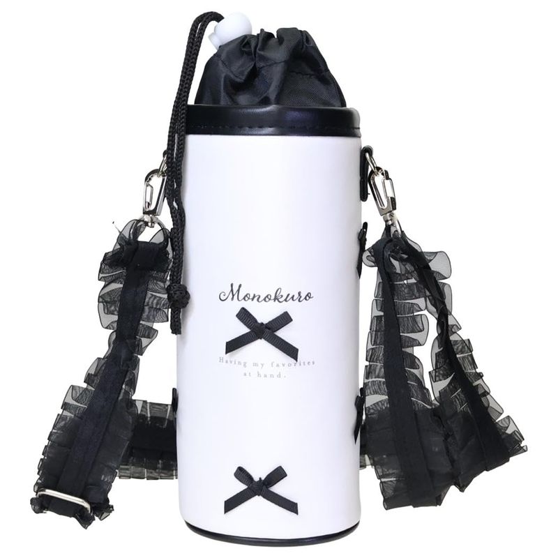 カミオジャパン(Kamiojapan) フリルショルダーひも付ボトルケース BLANOIRリボン