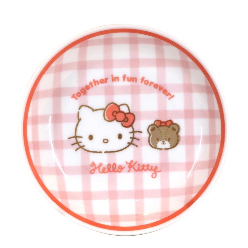 サンリオ (SANRIO) ハローキティ 皿 小皿 ミニ深皿 約14cm 電子レンジ 食洗機対応 食器 グッズ 雑貨 染付 チェック 日本製 300103