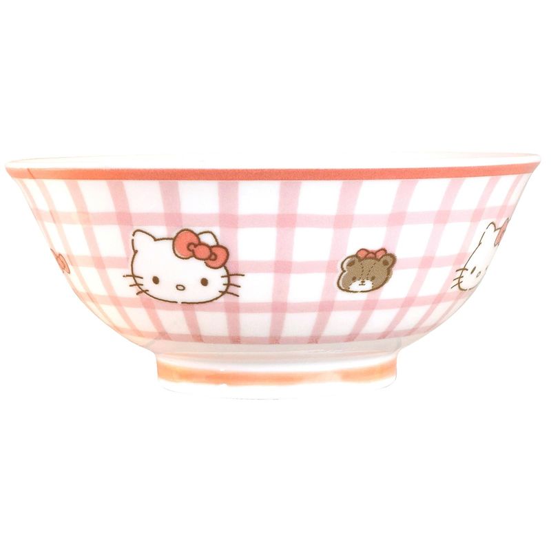 サンリオ (SANRIO) ハローキティ 丼 どんぶり 16cm 電子レンジ 食洗機対応 食器 グッズ 雑貨 染付 チェック 日本製 300105