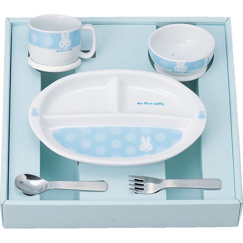 金正陶器 マイファースト ミッフィー こども食器セット ブルー 406750 離乳期に合わせてお使いいただける食器セット
