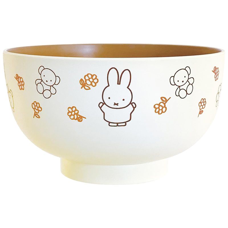 ディック・ブルーナ 「 ミッフィー 」 お茶碗 ちゃわん 飯碗 約12cm 電子レンジ 食洗機対応 食器 グッズ 雑貨 フラワーパターン レッド 日本製 208191