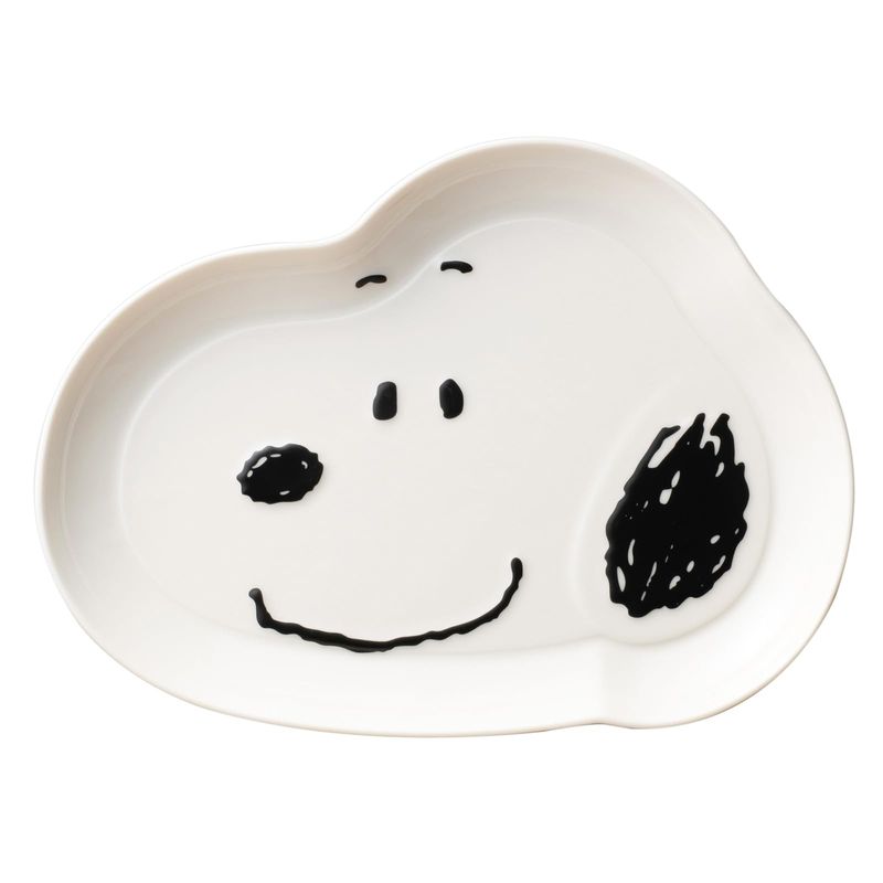 PEANUTS (ピーナッツ) スヌーピー 皿 プレート L 約30×23cm 電子レンジ対応 食洗機対応 ダイカット フェイス 600105