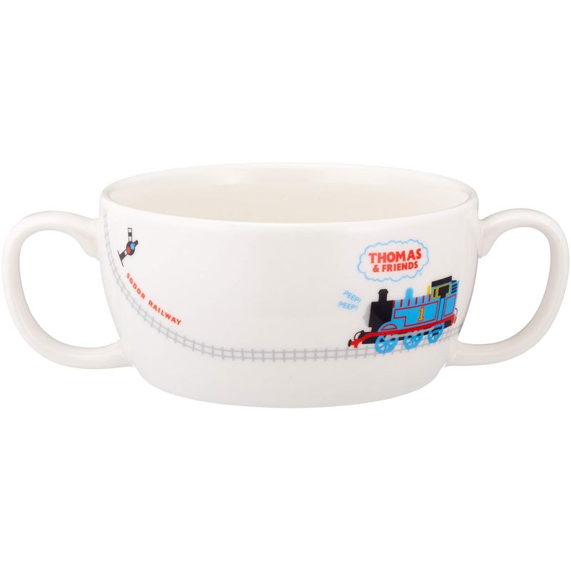 きかんしゃトーマス 線路 ブリオン(両手スープカップ) 210ml 子供用 食器 白 662116