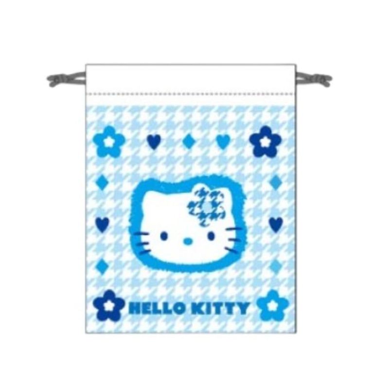 マリモクラフト Marimocraft マリモクラフト マチ付き巾着 カオハナ みずいろ ハローキティ W180 H230 D55mm BLKT-035