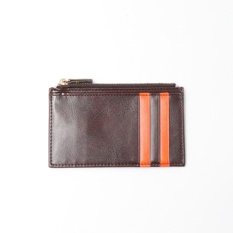 Greeful グリーフル フラグメントケース ブラウン×オレンジ カードケース 薄型 薄型財布 財布 小銭入れ
