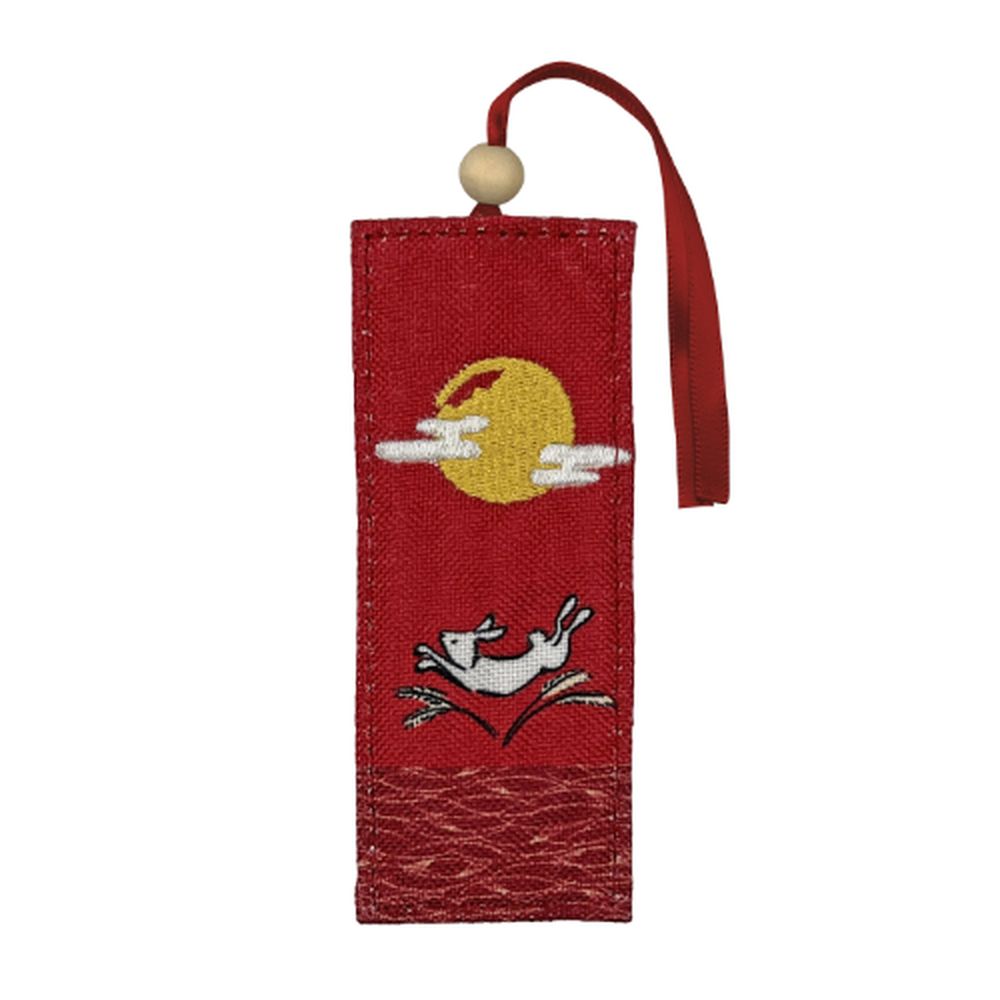 KOMAMONO コマモノ ほのぼの和柄読書雑貨 兎と月 しおり 栞 ブックマーク 紐付き 本 ウサギ 兔