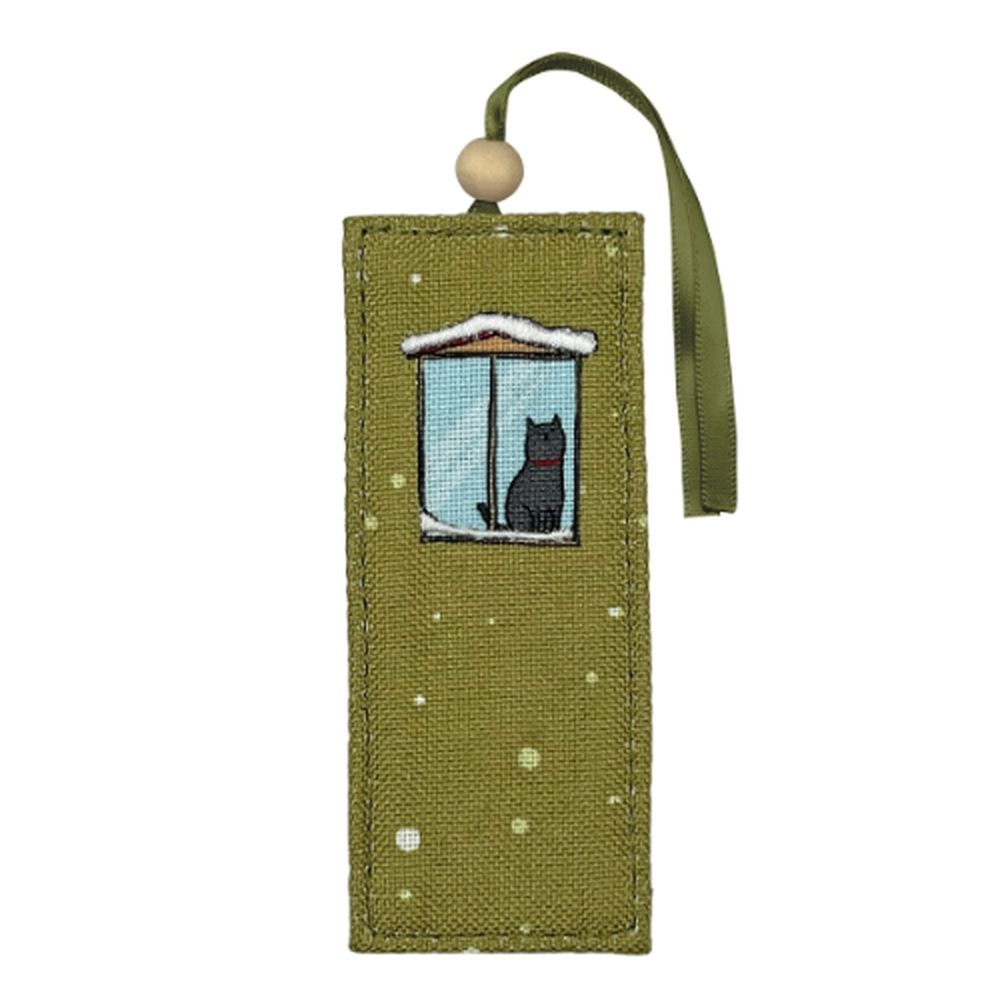 KOMAMONO コマモノ ほのぼの和柄読書雑貨 猫と雪 しおり 栞 ブックマーク 紐付き 本 猫 ネコ