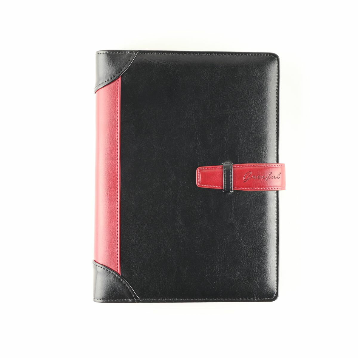 Greeful グリーフル システムノートM ブラック×ワイン システムノート A5 6穴 システム手帳 ルーズリーフ 手帳 バインダー