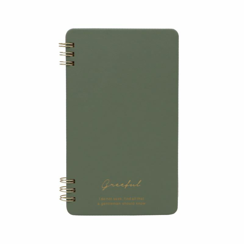 Greeful グリーフル リバーシブルマルチリングノート ライトカーキ×ベージュ 80シート 5mm方眼 ノート メモ メモ帳