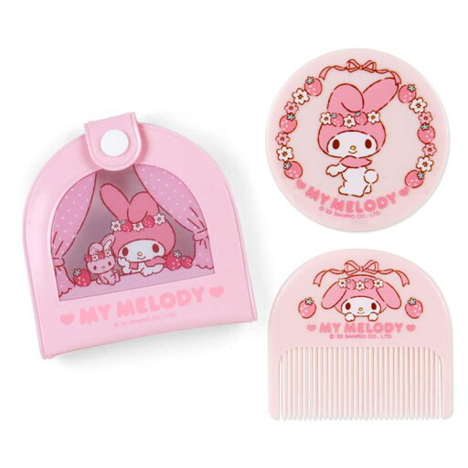 マイメロディ マイメロ ビニールケース付きミラー&コームセット 手鏡 コンパクト ミニミラー ミラー 小さい コーム くし ヘア用品 マイメロディ マイメロ ビニールケース付きミラー&コームセット 手鏡 コンパクト ミニミラー ミラー 小さい コーム くし ヘア用品