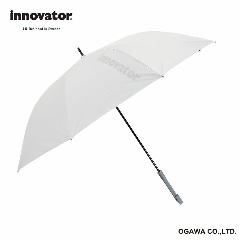 innovator イノベーター 晴雨兼用 長傘 ホワイト×グレー 65cm 雨傘 日傘 ジャンプ UVカット 遮光率99% ..