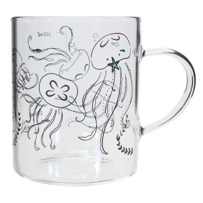 パインクリエイト マグカップ 耐熱グラスマグ 海アート クラゲ