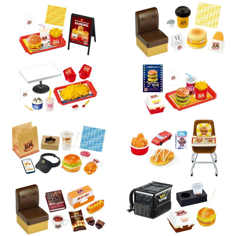 【8個入り BOXセット】 リーメント ぷちサンプルシリーズ Burger Shop R&M 1BOX 約H115×W70×D50mm PVC、ABS製