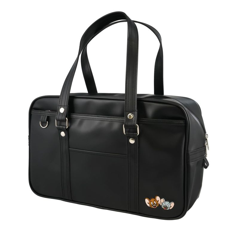 ショービドー 粧美堂 トムとジェリー スクールバッグ 合皮 ブラック ボストンバッグ 多機能ポケット トムジェリ