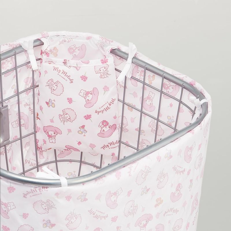 スケーター Skater 自転車 前カゴ用 巾着カバー マイメロディ フラワーリース サンリオ BBCV1-A