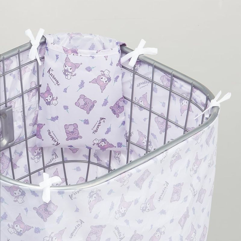 スケーター Skater 自転車 前カゴ用 巾着カバー クロミ フラワーリース サンリオ BBCV1-A