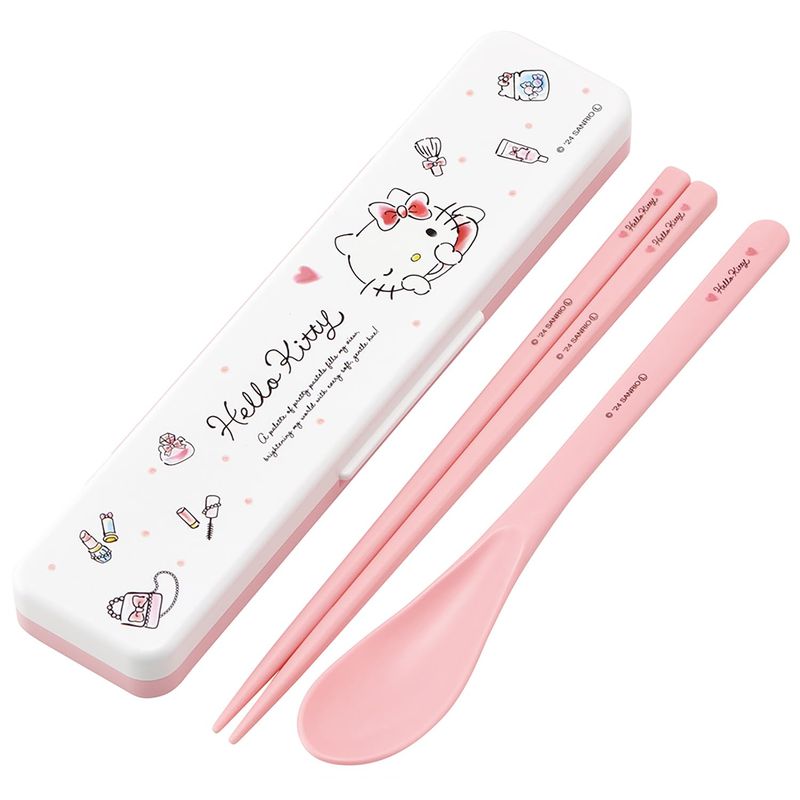 スケーター Skater 箸 スプーン コンビセット 18cm 抗菌加工 お弁当 大人用 シリコンクッション付きで音がならない 日本製 サンリオ ハローキティ ...