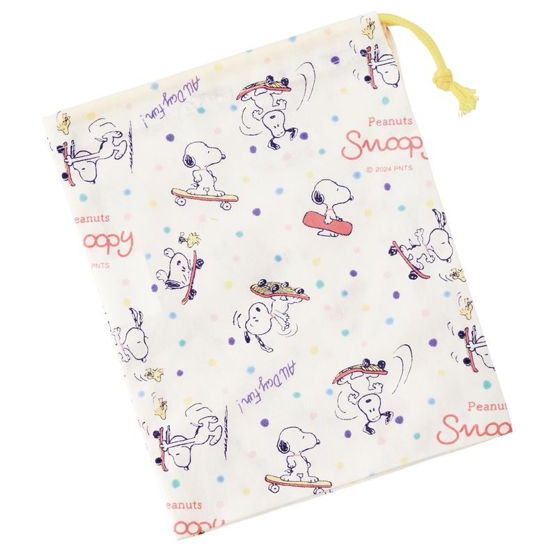 スケーター Skater 子供用 お弁当 コップ袋 日本製 キッズ スヌーピー スケートボード KB63-A