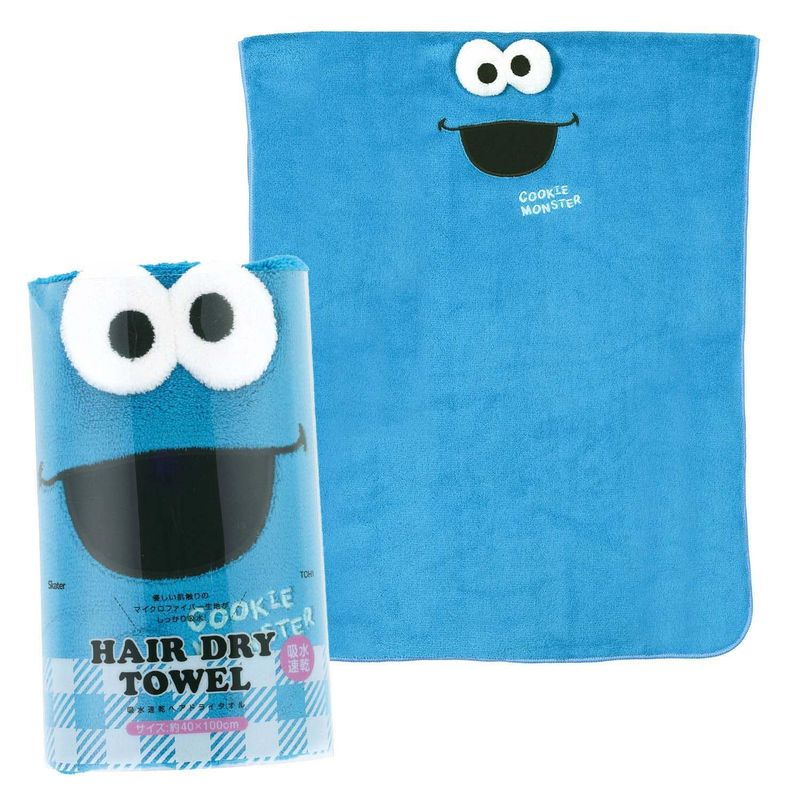 スケーター Skater 吸水 速乾 ヘアドライタオル クッキーモンスター セサミストリート 縦40 横100cm TO..
