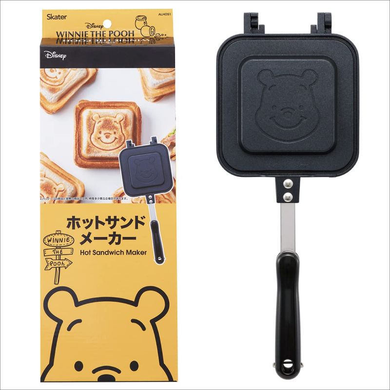 美容コスメ雑貨 CONNECTのスケーター Skater ホットサンドメーカー かわいい焼き上がり 直火 アルミ製 ディズニー くまのプーさん お手入れ簡単 ALHOS1-A｜アングル2