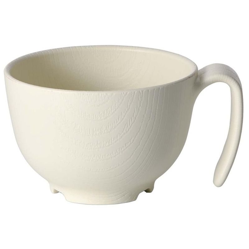 スケーター Skater 茶わん 持ちやすい 茶碗 370ml ハンドル 付き 木目 クリーム プラスチック 持ち手 ..