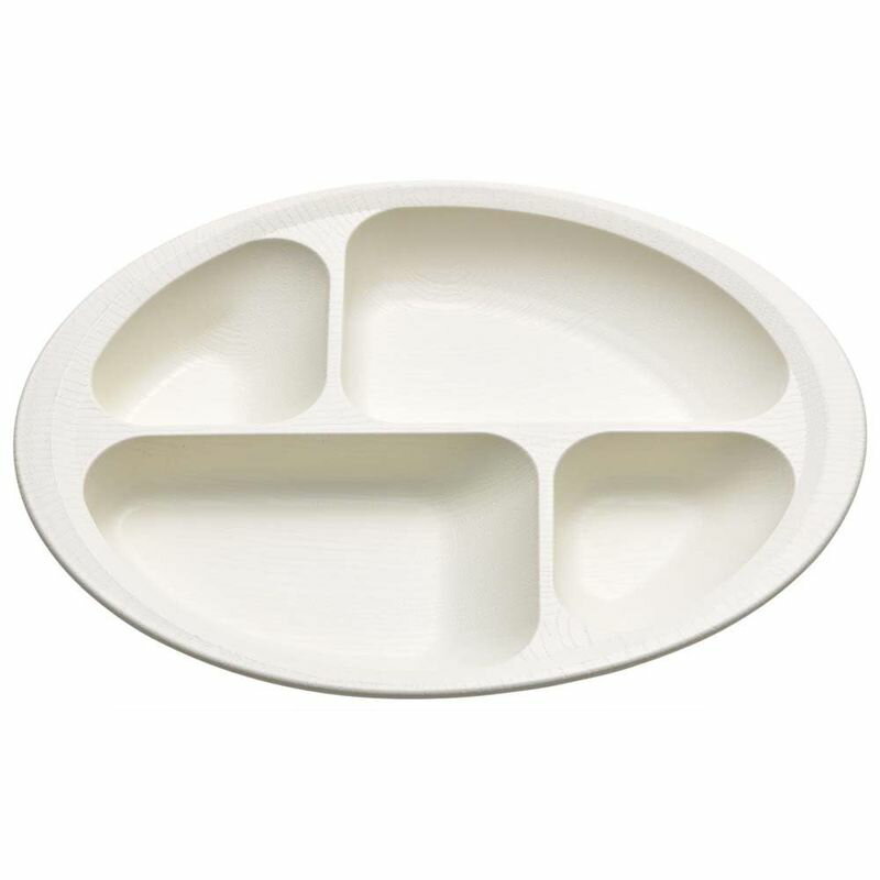 スケーター Skater すくいやすい 仕切り プレート 食器 皿 木目 クリーム プラスチック 丈夫 バイオマ..