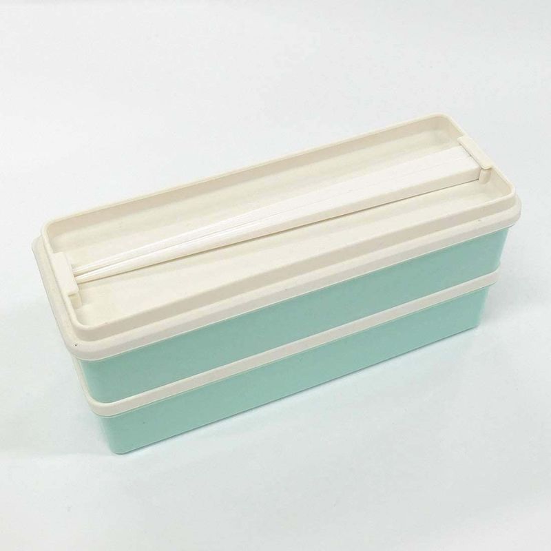 スケーター Skater 栄養バランス 弁当箱 2段 シリコン製内蓋付 900ml スリムタイプ 中子付 パウダーパステル グリーン 日本製 大阪公立大学 スケーター Skater 株式会社コラボ SSLW9B