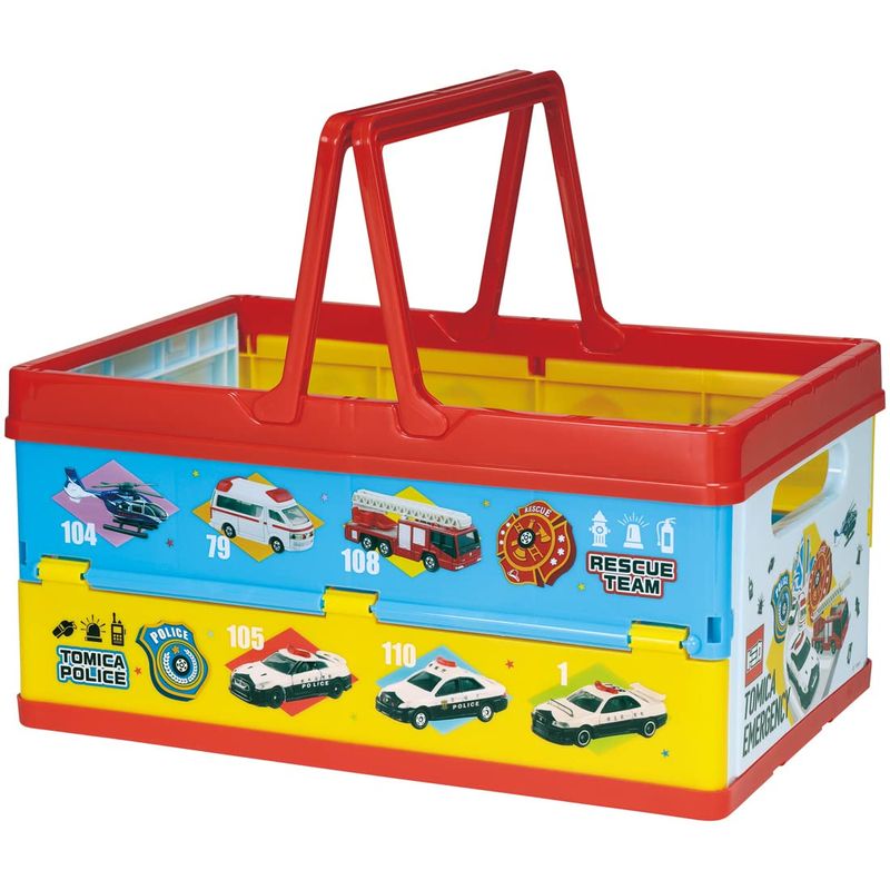 スケーター Skater 折りたたみ 収納ボックス おもちゃ箱 ハンドル付き 積み重ねバスケット トミカ 38x2..