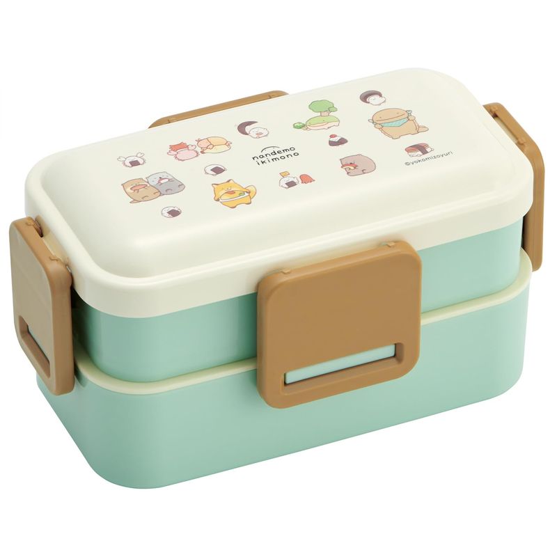 スケーター Skater 弁当箱 2段 600ml 女性用 抗菌 ふんわり盛れる ドーム型フタ 日本製 なんでもいきもの PFLW4AG69368
