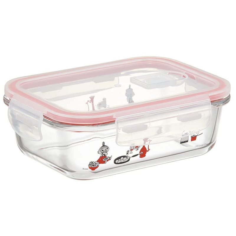 Storage Bins - スケーター Skater 保存容器 650ml M 耐熱ガラス製 オーブン 電子レンジ 食洗機対応 フタ弁付き 4点ロック ムーミン GBST7-A