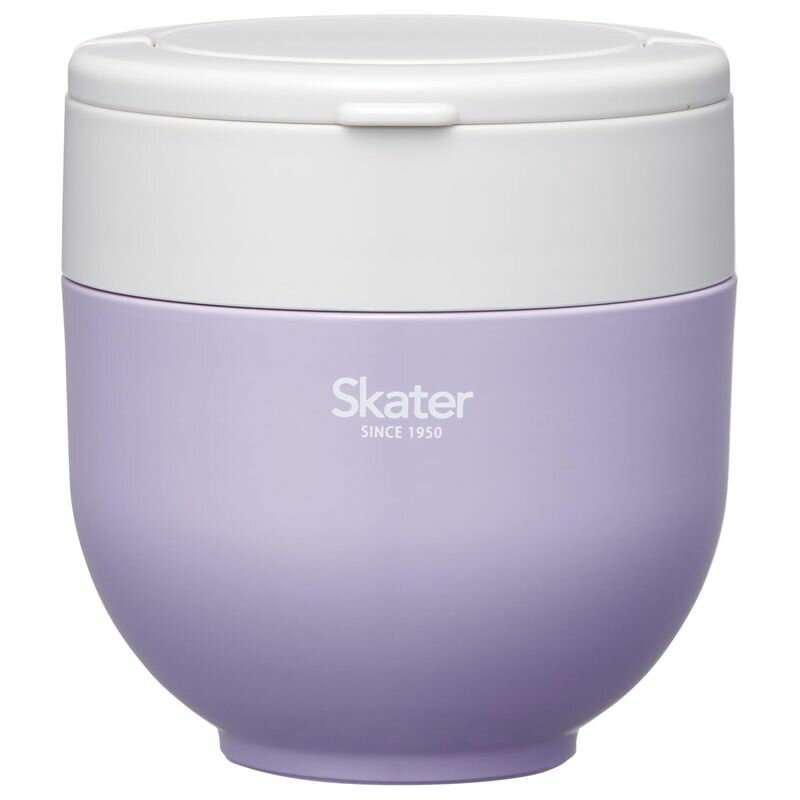 スケーター Skater 保温 保冷 丼ぶり ランチジャー 540ml 折りたたみハンドル付 抗菌 ライラックグレー LDNO6AG68018 2