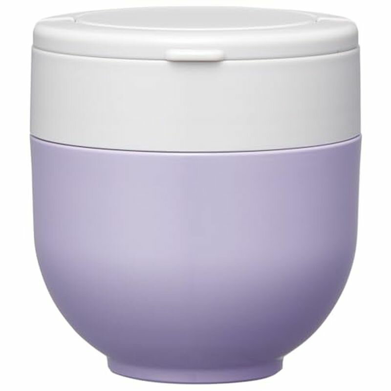 スケーター Skater 保温 保冷 丼ぶり ランチジャー 540ml 折りたたみハンドル付 抗菌 ライラックグレー LDNO6AG68018 3