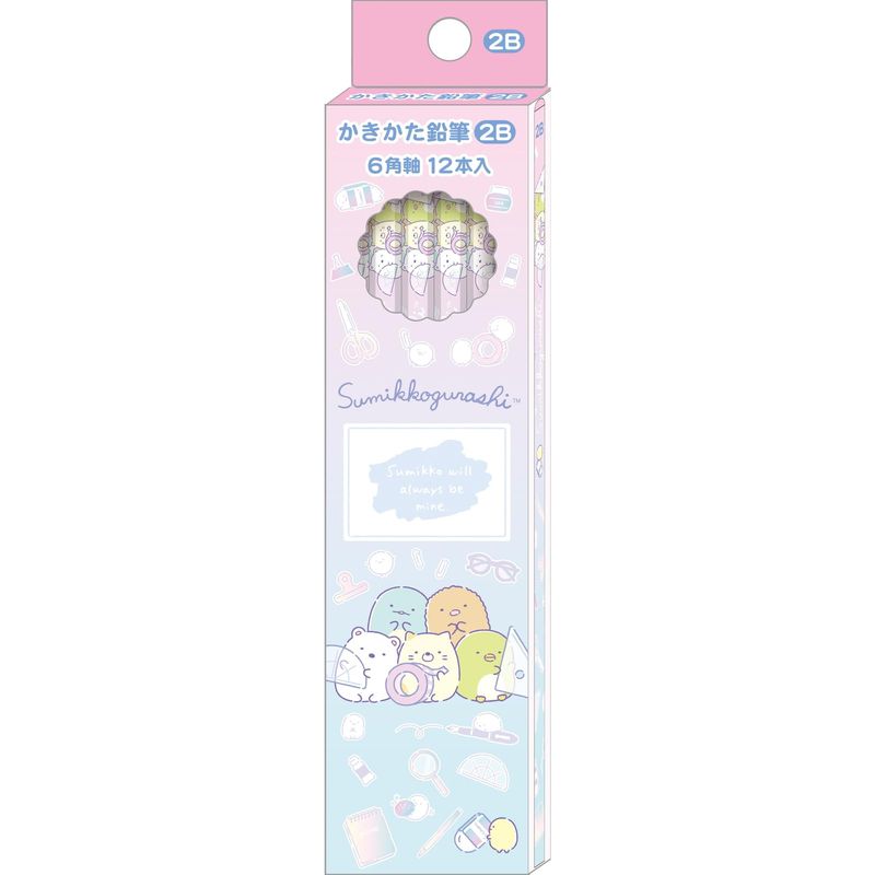 すみっコぐらし かきかた鉛筆 2B 六角軸 12本入り PH22503 学童文具 ステーショナリー 筆記具 鉛筆セット