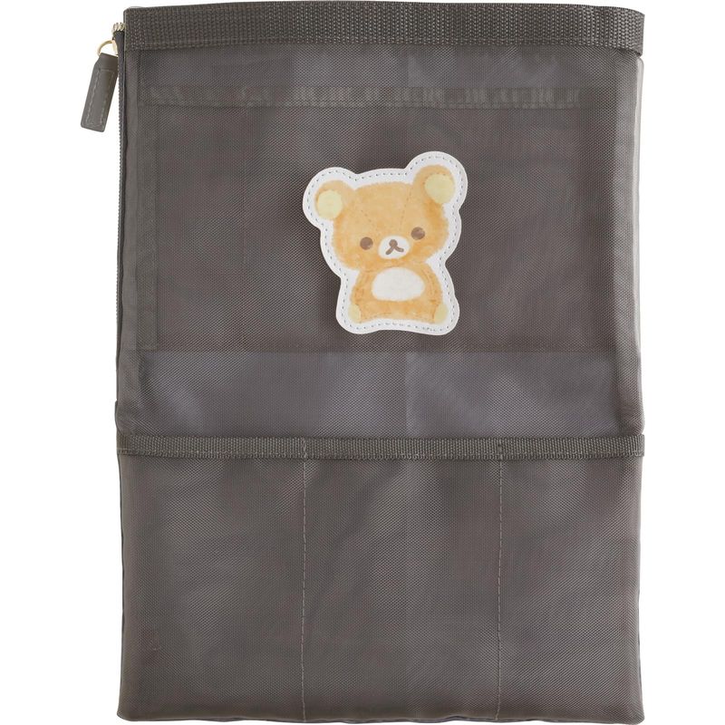 リラックマ バッグインバッグ BK CA68701 A4サイズ対応 メッシュ素材 ブラック ピンク オフィス バッグ 整理 収納 内ポケット付き