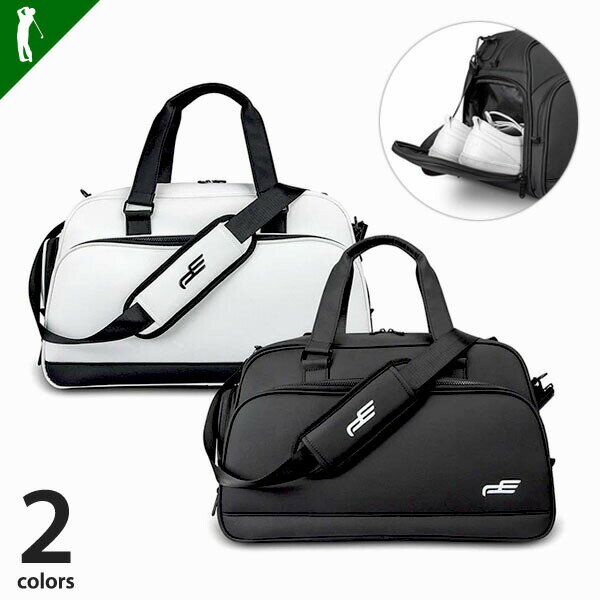 ゴルフ ゴルフバッグ メンズ バッグ ボストンバッグ シューズ収納 ダブルファスナー 外ポケット付 デザイン オシャレ 鞄 カバン ゴルフ用品 小物 PLAYE...