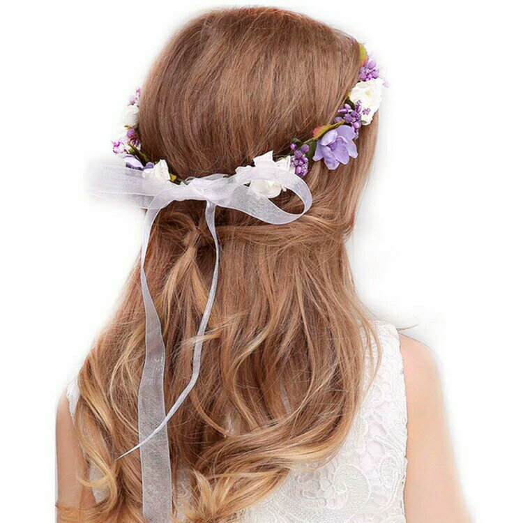 子供髪飾り キッズ 発表会 バレエ 入学式 華やかな花 カチューシャ 結婚式 髪飾り 花嫁 お花の冠 花冠 ..