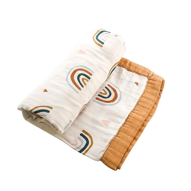 ベビーブランケット バンブーコットン ガーゼ 竹綿 6重 おくるみ スワドル 抱っこ布団 吸湿速乾 軽量 接触冷感 春夏 エアコン対策 寝具 ひざ掛け お昼寝 ラップタイプ キャラクター柄
